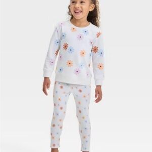 Cat & Jack Floral White Girl Toddler Kids Top & Legging Pants Set 2T New NWT